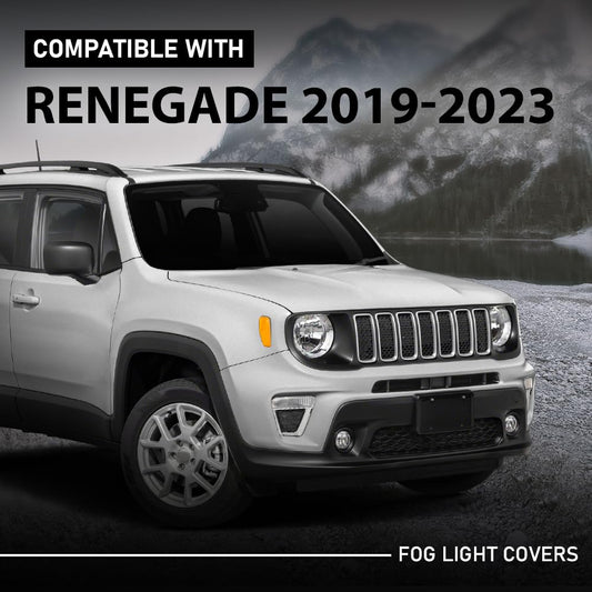 G-PLUS Pair Front Fog Light Covers, Compatible with Jeep Renegade 2019-2023, LH Driver & RH Right 2PCS, 6VP53LXHAA, 6VP55LXHAA