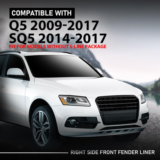 G-PLUS Front Right Fender Liner Inner Assembly, Compatible with Audi Q5 2009-2017/ SQ5 2014-2017, Passenger Side, 8R0821172F, 8R0821172K
