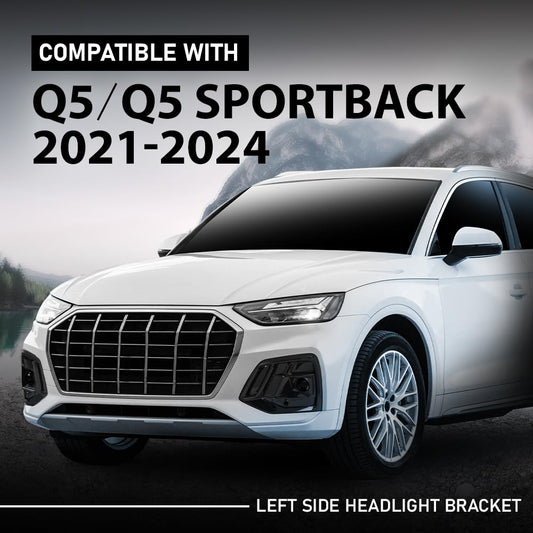 G-PLUS Front Left Headlight Bracket, Compatible with Audi Q5 /Q5 Sportback 2021-2024, Headlamp Support Driver Side, 80A805607B, AU2508113