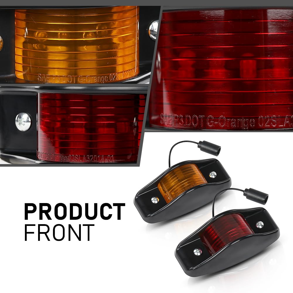 G-PLUS Side Marker Light LED with Reflectors Kit Compatible with Humvee M998 Hummer Universal 4pcs