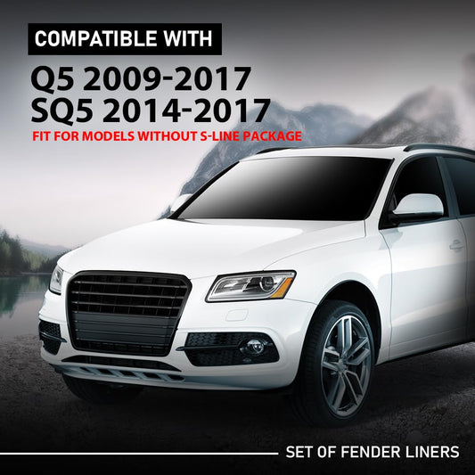 G-PLUS Fender Liners Front, Driver & Passenger Side Compatible with Audi Q5 2009-2017,Fit Audi SQ5 2014-2017,Fit for Models Without S-Line Package 8R0821172F, 8R0821172K