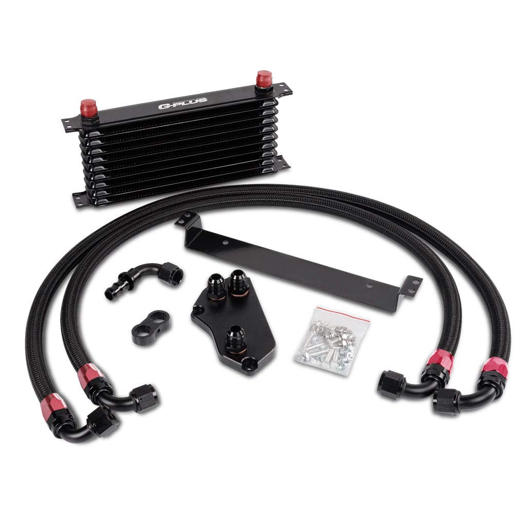 G-PLUS 10 ROW AN10 Aluminum Oil Cooler Kit Fit For Bmw 3 Series F30 F35/N20 316 320