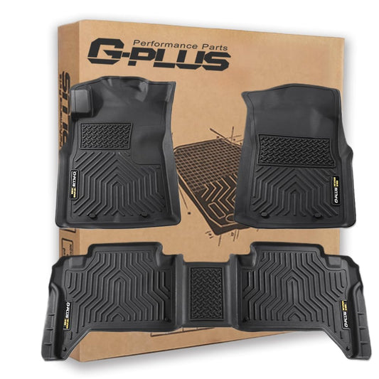 G-PLUS Floor Mats for Toyota Tacoma Double Cab 2005-2015 TPE Black