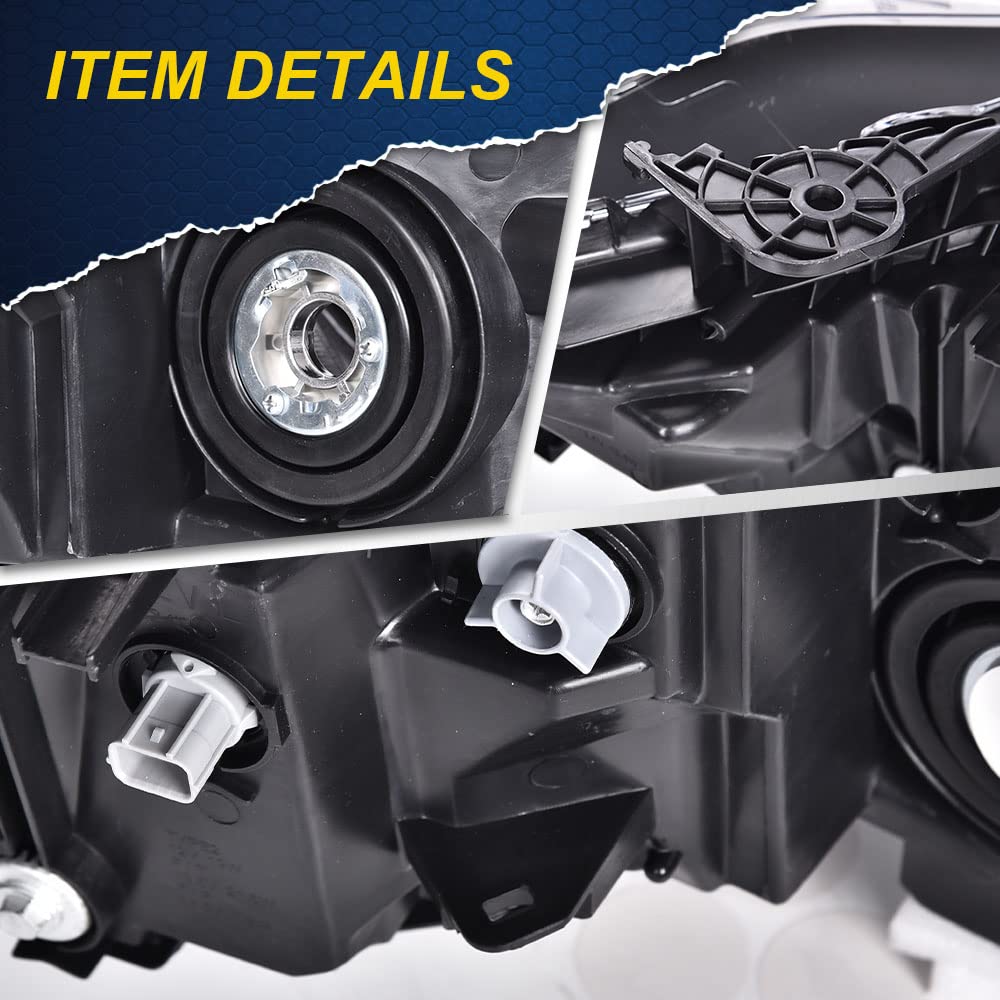G-PLUS Headlights Assembly, Compatible with 2018 2019 2020 Honda Accord Left Bumper Headlamp, Clear Lens Black Housing Amber Reflector Bumper Headlamps,faros delanteros