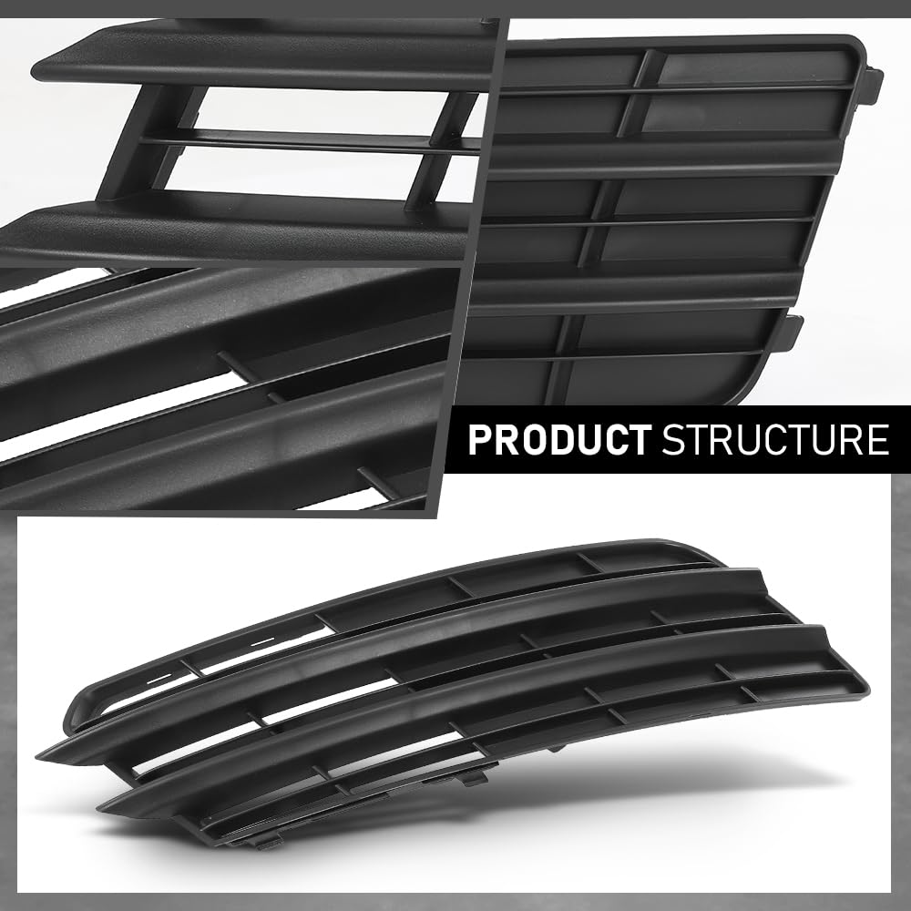 G-PLUS Pair Front Lower Bumper Fog Light Covers, Compatible with Audi A7 2011-2014, LH Driver & RH Passenger Side 2PCS, 4G8807681, 4G8807682