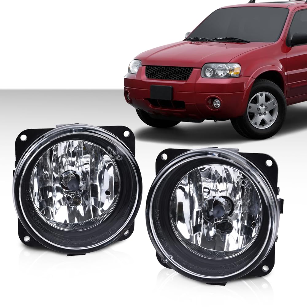 Fog Lights Front Driving Light Assembly Compatible with Ford Mustang Cobra 2003-2004 Fit Ford Focus(SVT Models Only) 2002-2004 Fit Ford Escape 2005-2007 Lincoln LS 2002 Clear Lens