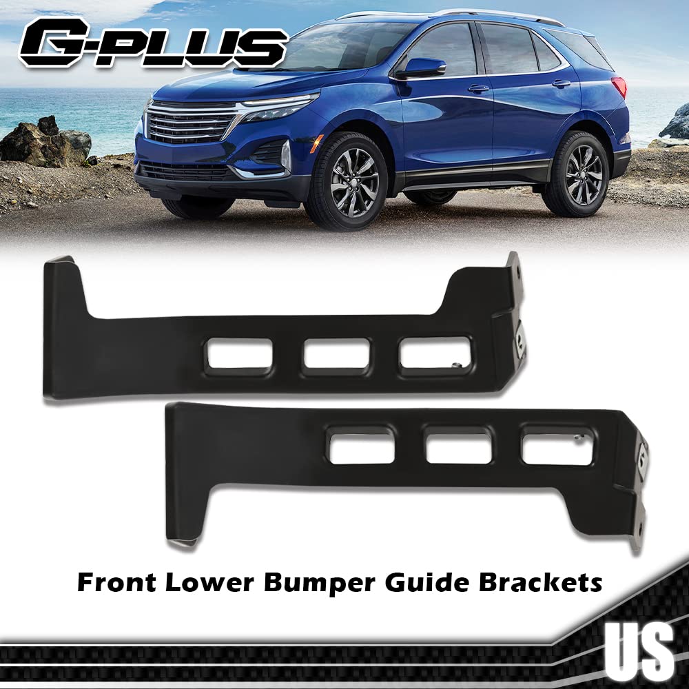 G-PLUS Front Lower Bumper Guide Brackets Driver Passenger Compatible with 201 -2022 Chevy Equinox GM1042153, GM1043153,23227561, 23227562 Black