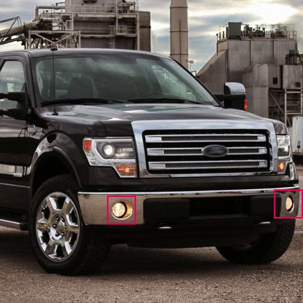 G-PLUS Clear Bumper Fog Lights Compatible With 2011-2014 Ford F150/2011-2014 Lincoln Mark LT Lamps With Bulbs Driver And Passenger Side Waterproof BL3Z15200A, FO2592229