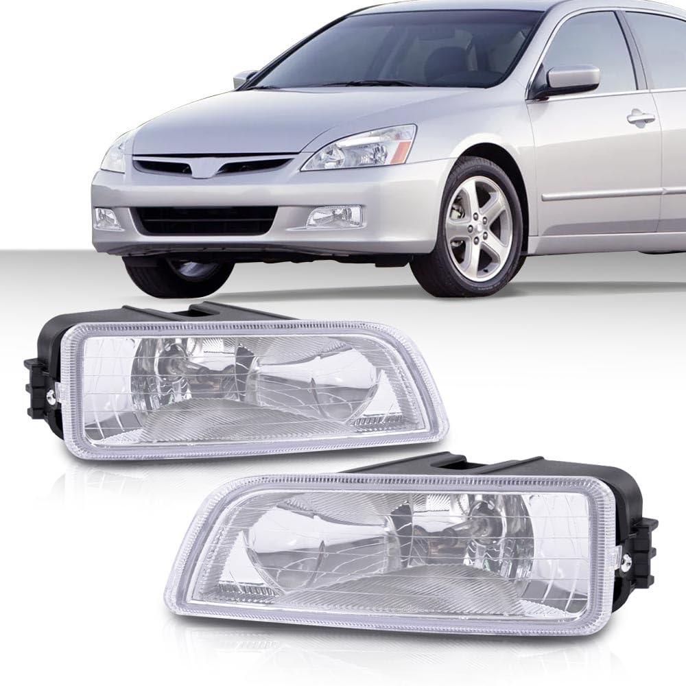 G-PLUS LED Fog Lights, Compatible with Acura TL 2004-2008/ Honda Accord 2003-2007 4 Doors Bumper Driving Fog Lights + Wiring (4 Doors only) Clear Lens