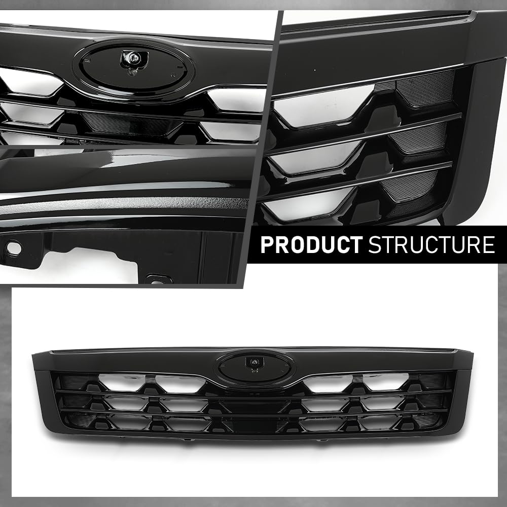 G-PLUS Front Bumper Upper Grill Grille Compatible with Subaru Forester 2009-2013 91121SC040, 91122SC050