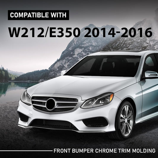 G-PLUS Front Right Bumper Lower Chrome Molding Compatible with Benz E350 4Matic / Base Coupe 2014 Fit Benz E550 Base 2014-2017 2078850874, MB1047131 Silver