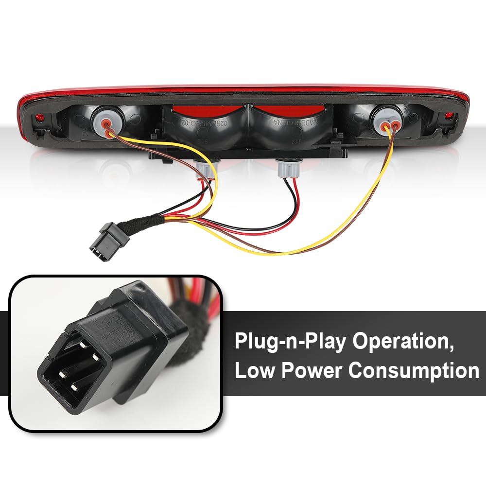 G-PLUS 3rd Brake Light w/Bulb Fit Chevy Silverado GMC Sierra 1500 2500 3500 & HD Models 1999 2000 2001 2002 2003 2004 2005 2006 /Fit Chevy Silverado GMC Sierra Classic Models 2007 923-240 15884341