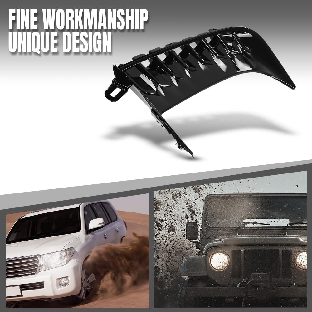 G-PLUS Right Front Bumper Side Trim Molding w/o Sensor Hole Compatible with Toyota Camry SE 2025 TO1039285, 52712AQ020 Glossy Black