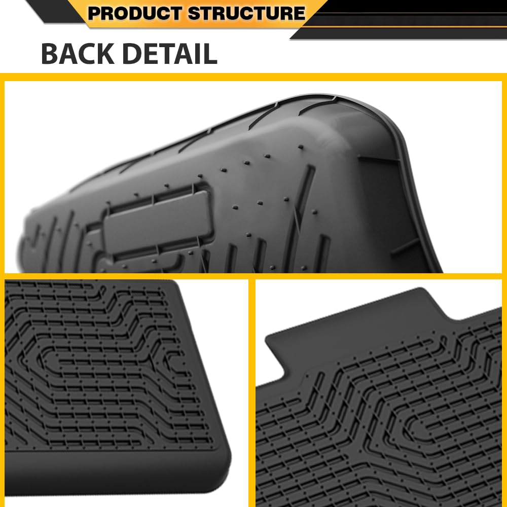 G-PLUS 6PCS Cargo Floor Liners,Compatible with Tesla Model Y 5 seat 2020 2021 2022 2023 2024 (NOT for 7 SEAT),Front & Rear Truck Mats,1st & 2nd TPE Floor Liners,All Weather Cover Protection