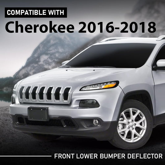 G-PLUS Front Lower Bumper Deflector Compatible with Jeep Cherokee 2016-2018 Black CH1044133, 191275369357