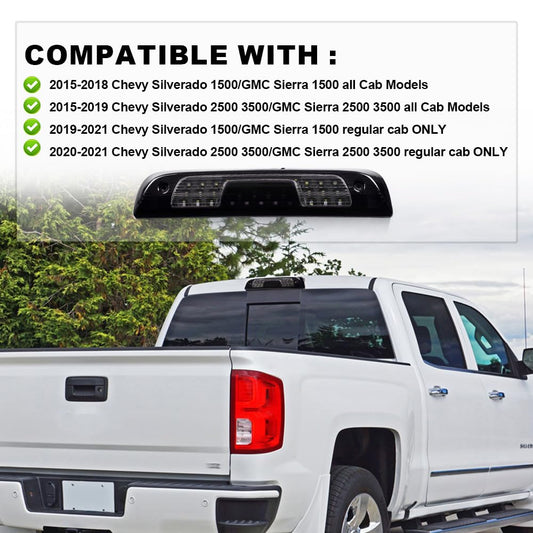 G-PLUS LED Third Brake Light for Chevy Silverado GMC Sierra 1500 2500 3500 2014-2018 Front View