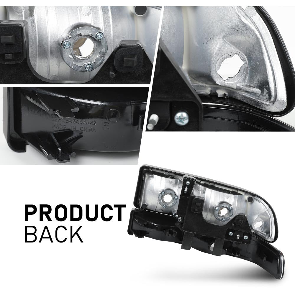 G-PLUS Headlights Corner Bumper Turn Signal w/o Bulbs Fit Chevy Blazer 1998-2005/Fit Chevy S10 Pickup 1998-2004 Smoke Lens Black Housing Clear Reflector Bumper Headlamps,faros delanteros Assembly