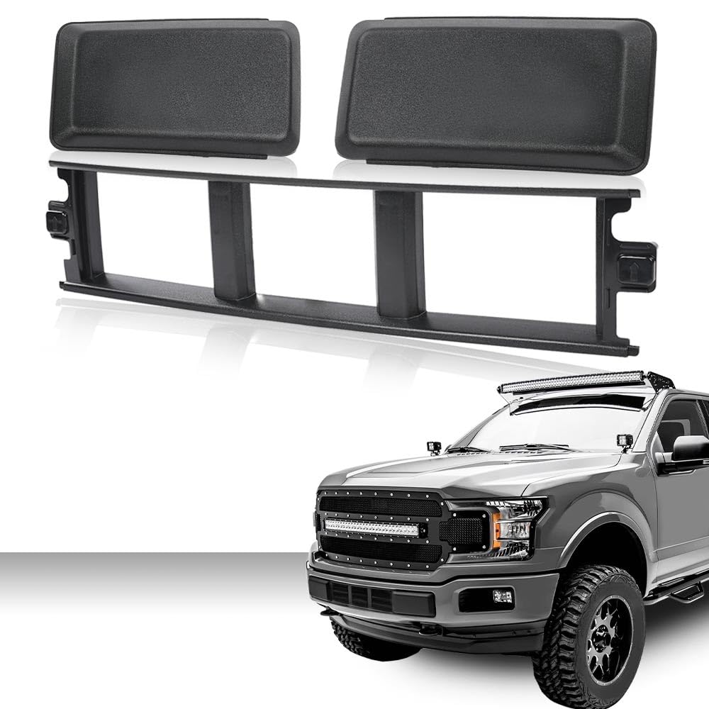G-PLUS Front Bumper Lower Grille Trim Panel Cover & Bumper Guards Pads End Caps Compatible with Ford F150 2018-2020 JL3Z17B968BB Black ABS Plastic