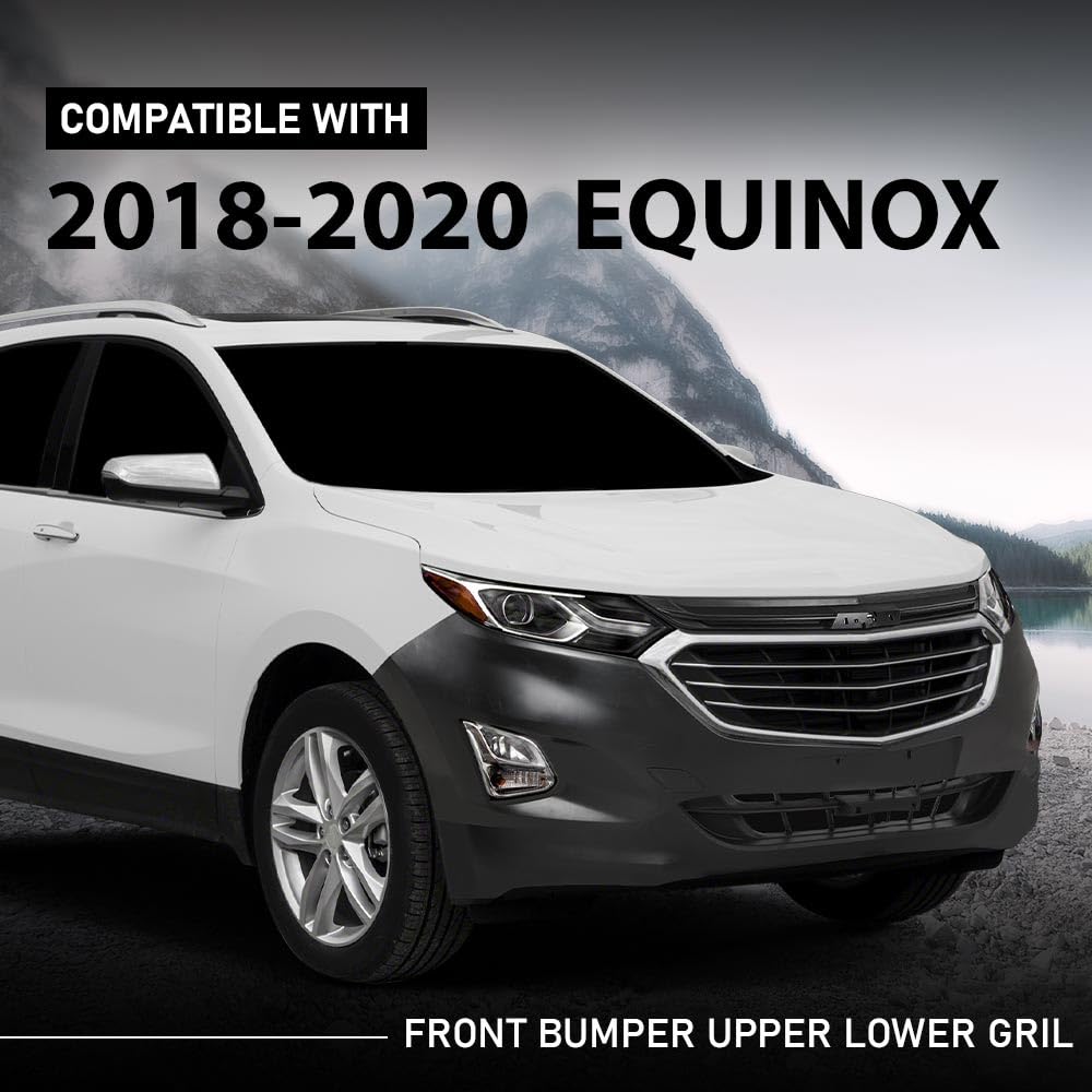 G-PLUS Front Bumper Upper Lower Grille Kit Compatible with Chevy Equinox 2018-2021