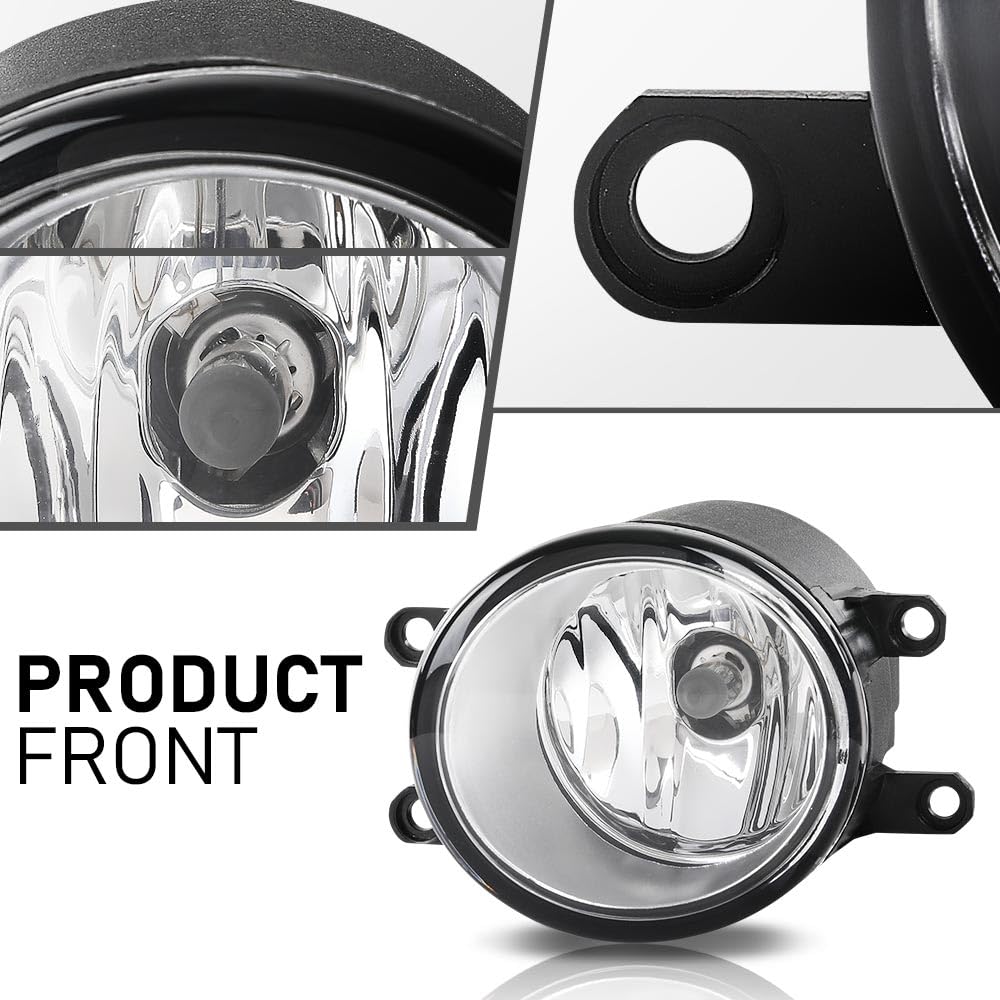 G-PLUS Pair Fog Lights Assembly, Compatible with Toyota 2006-2013/ LX 2008-2013/ Scion xA 2006, Left Driver & Right Passenger Side 2PCS, 812100D041, 812100D042
