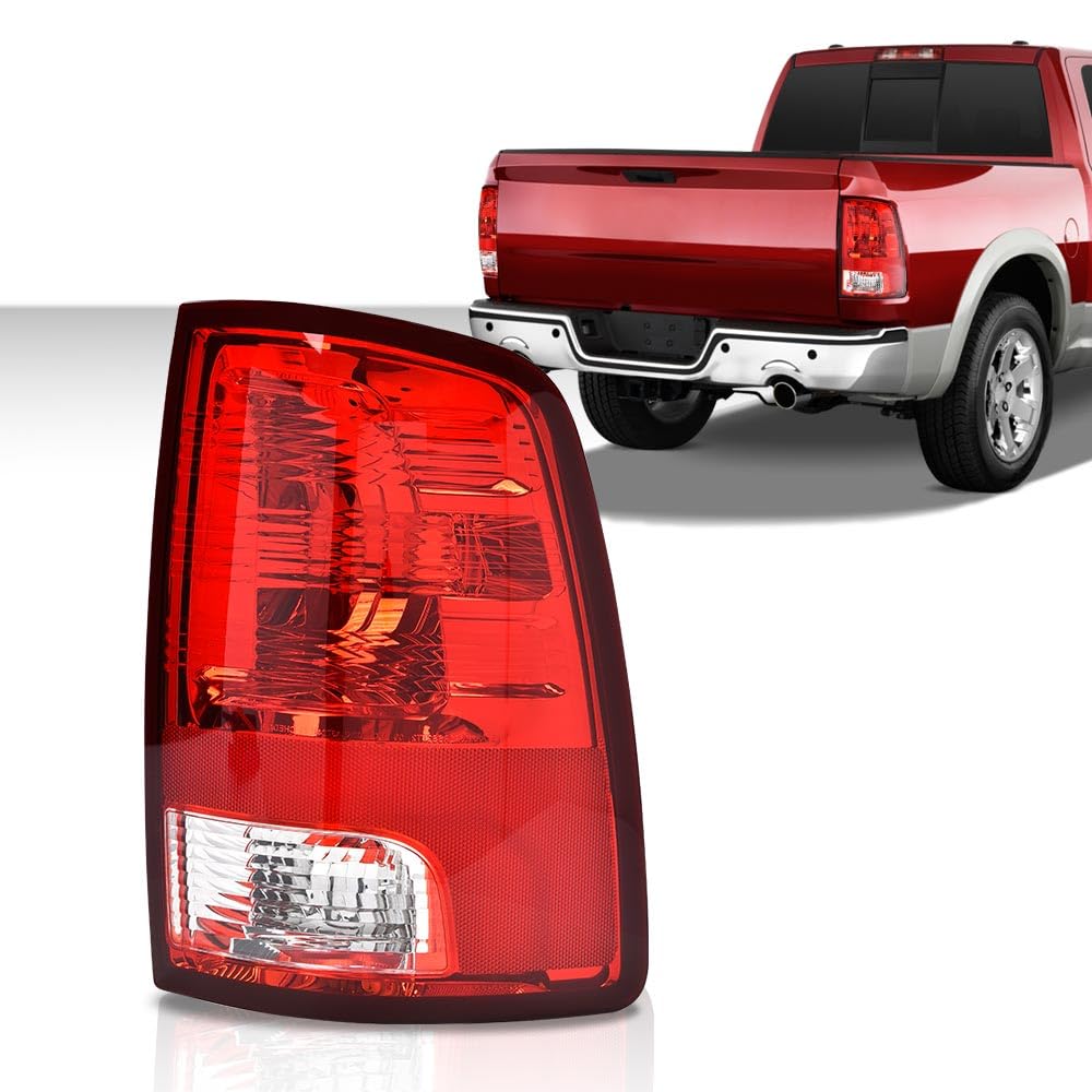 G-PLUS Red Lens Tail Lights Red Lens w/o Bulbs Compatible with Dodge Ram 1500 2009-2018(Not Fit 2013-2018 Models w/Factory LED Tail Lights) Rear Passenger Right Side CH2819124,55277415AC