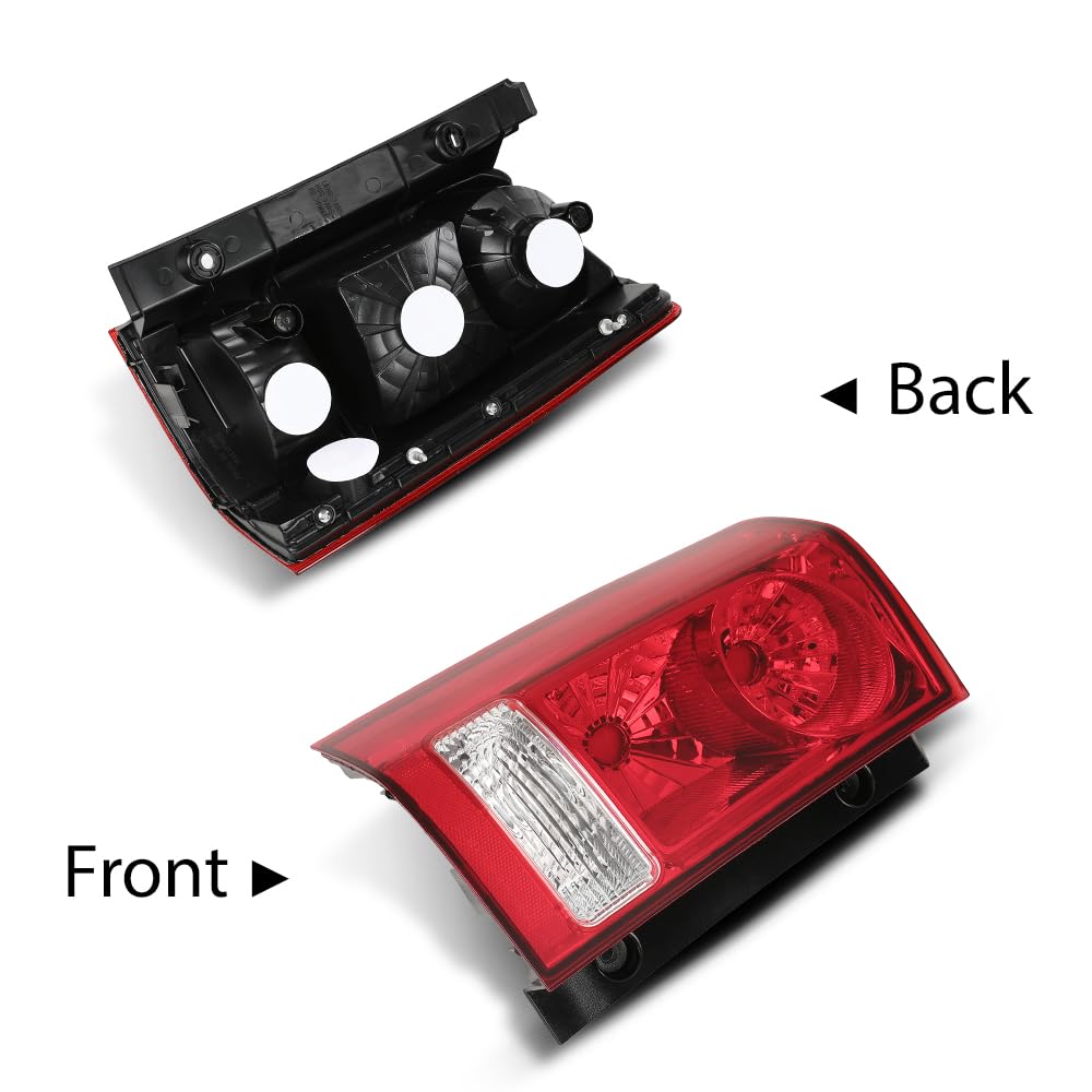 G-PLUS Tail Light Rear Brake Lamp without Bulb and Wiring Harness Compatible with Honda Pilot 4-Door Sport Utility 2009-2015 Clear/Red Lens Driver Side Luces TraserasAssembly