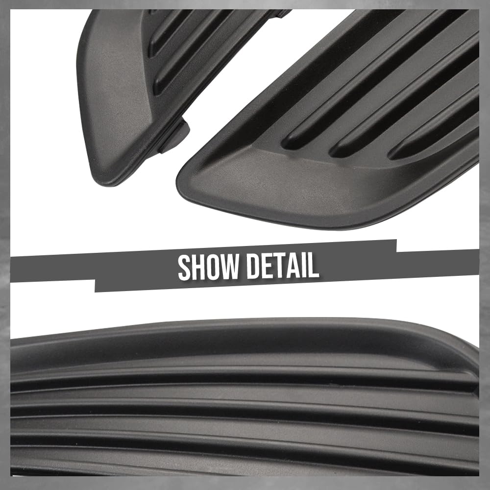 Fog Light Lamp Assembly Trim Bezel Cover Compatible with Ford Focus S/SE Models 2015 2016 2017 2018 Matte Black Front Left Driver Side FO1038150 + Right Passenger Side FO1039150