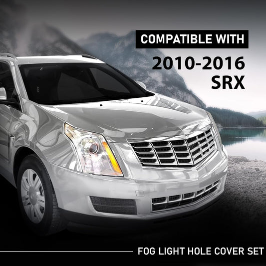 G-PLUS Fog Light Lamp Cover Black Hole Driver and Passenger Side Compatible with Cadillac SRX 2010-2016 GM1038126 GM1039126