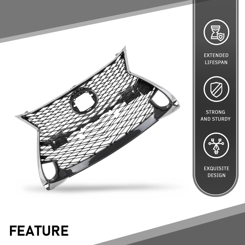 G-PLUS Grille Compatible with LX GS200t 2016-2017/GS350 2016-2020/GS450h 2016-2018 with F Sport Package with Park Assist Front 5310130890, LX1200192 Gray