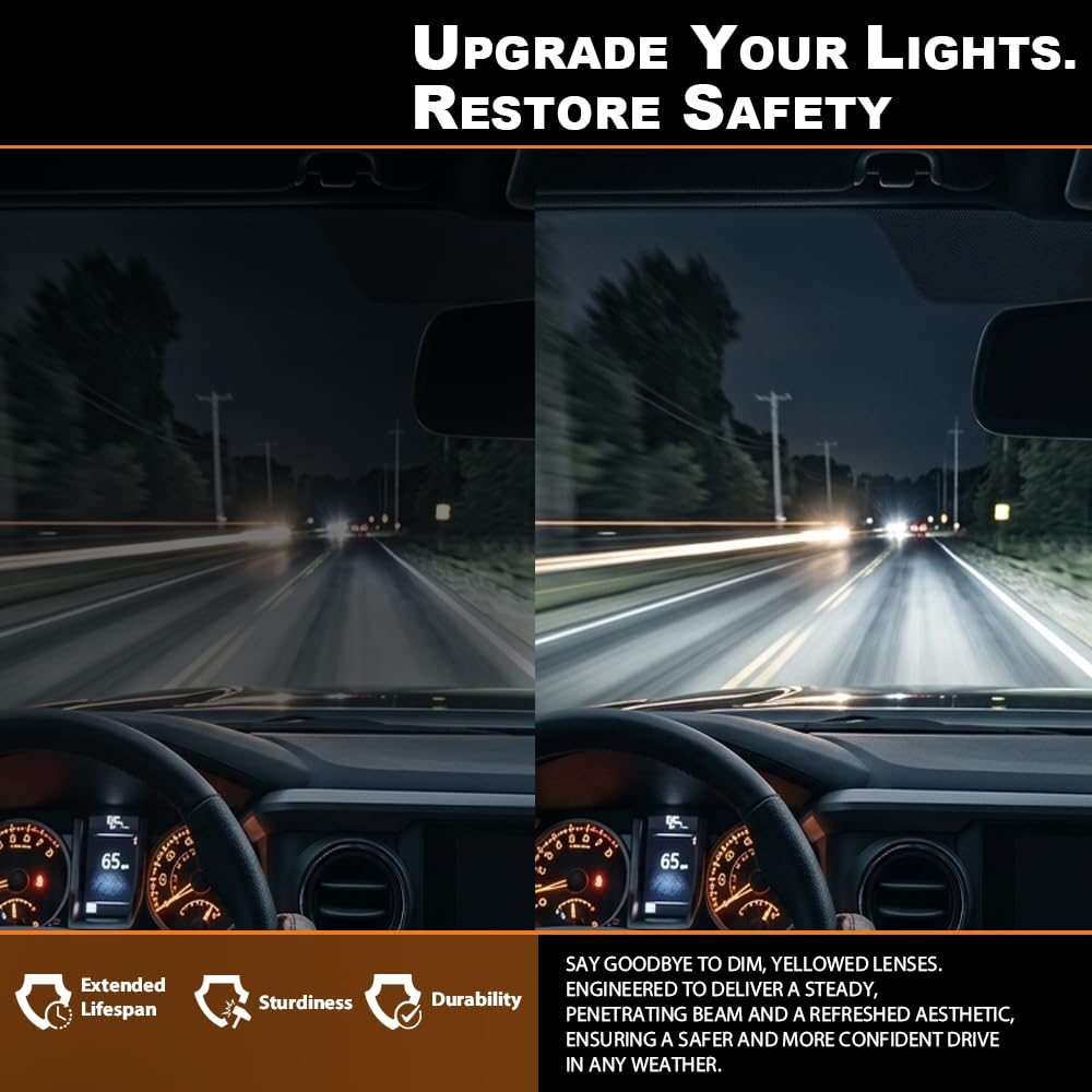 G-PLUS Headlight Assembly Right Side w/o LED Daytime Running Light Compatible with Toyota Tacoma 2016-2018 Fit Models Without Factory LED Daytime Running Light Only White