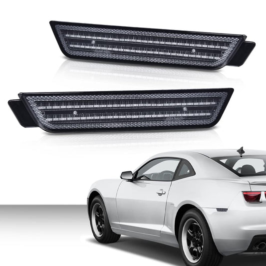 G-PLUS LED Rear Fender Side Marker Light Lamp Pair Smoke Lens Compatible with 2010-2015 Chevy Camaro LS | LT | SS | Z/28 | ZL1 92246253, 92246252