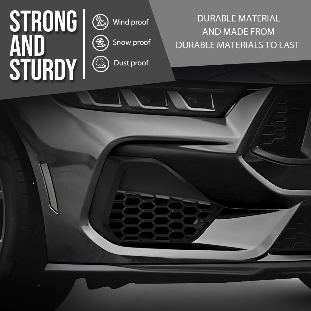 G-PLUS Front Corner Grille Set L&R Compatible with Ford Mustang GT 2024-2025 Black