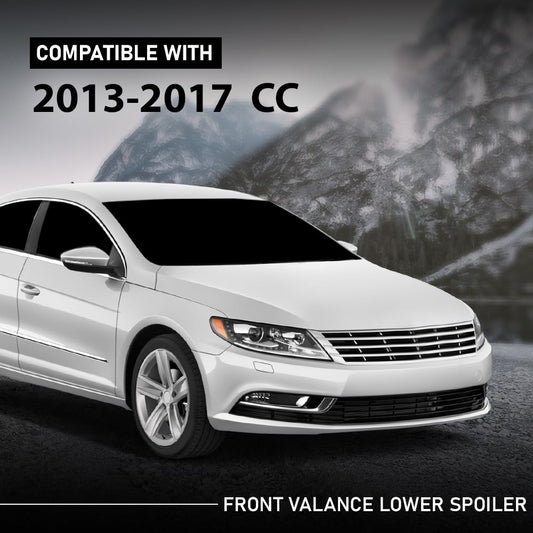 G-PLUS Front Lower Valance Spoiler Black 1pc Compatible with Volkswagen CC 2013-2017 3C88059039B9, VW1093125