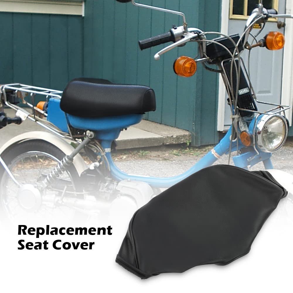 G-PLUS Seat Cover Synthetic Leather Black Compatible with 1979-1987 Yamaha QT50 MA50 Seat Cover