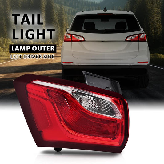 G-PLUS Halogen Tail Light Lamp Outer Left Driver Side w/Bulbs Compatible with Chevy Equinox 2018-2020 GM2804132, 19418086, 84305803 Red Lens Luces Traseras Rear Brake Lamps Assembly