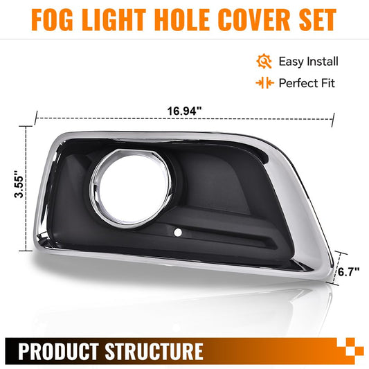 G-PLUS Front Bumper Fog Light Cover Driver and Passenger Side Compatible with Chevy Malibu Eco 2013-2014,Fit Chevy Malibu 2013-2015,Fit Chevy Malibu Limited 2016 Fog Lamp Cover GM1039136 GM1038136