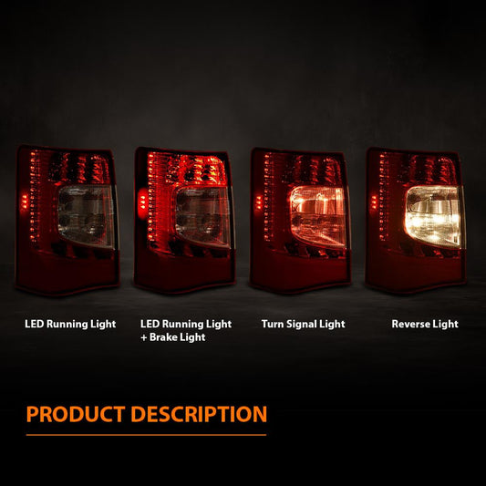 G-PLUS LED Rear Tail Lights Lamps Assembly Compatible with Chrysler Town & Country 2011-2016 Left Tail Lamp w/Bulbs CH2800198, CH2801198,Luces Traseras Brake Lamps