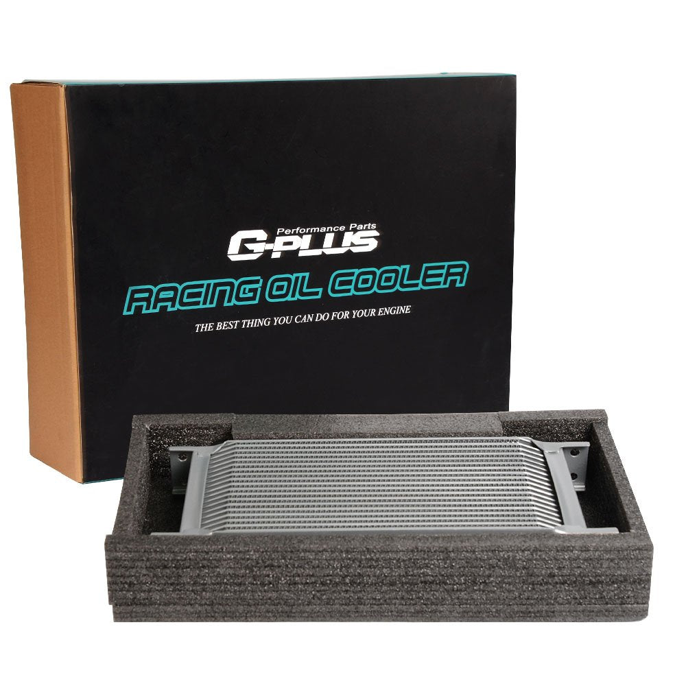 G-PLUS 30 Row AN10-10AN Universal Aluminum Engine Transmission Oil Cooler Color Silver