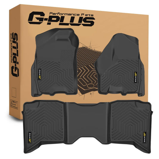 G-PLUS Floor Mats for Dodge Ram Truck Crew Cab 2009-2018 TPE Black