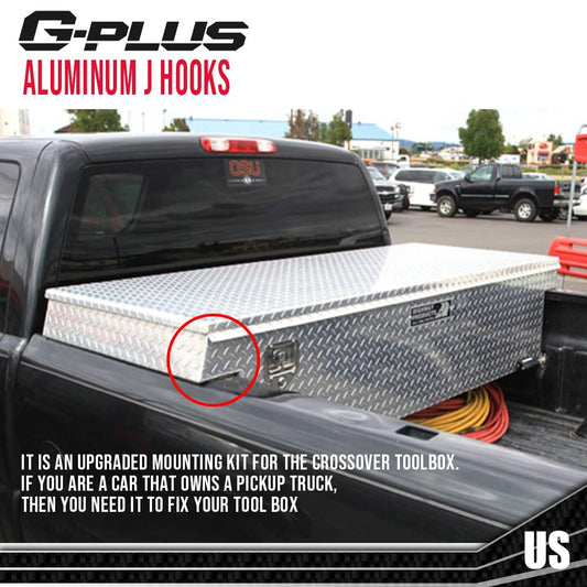 G-PLUS Truck Tool Box Mounting Kit Compatible with Tool Box Mount J Hook Toolbox Pickup Tiedown Silver