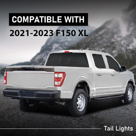 G-PLUS Tail Lights Brake Lamp w/o Bulbs Compatible with Ford F150 XL 2021-2023,Fit w/Factory Incandescent & w/o Blind Spot Tail Light Models Only Left Right Luces TraserasAssembly