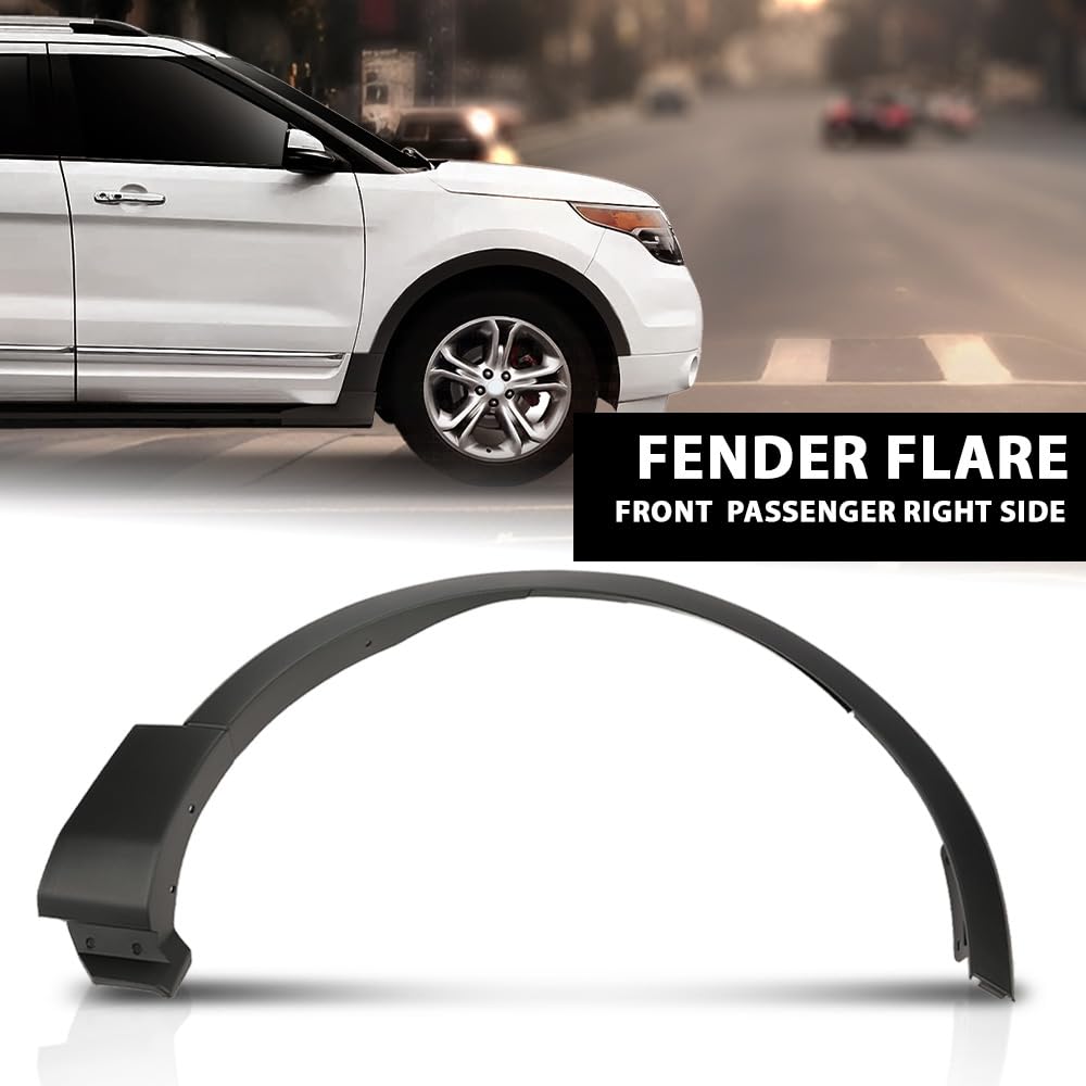 G-PLUS Front Right Fender Flares Compatible with Ford Explorer 2011-2015 Wheel Fender Arch Molding Trim, BB5Z16039AA, Factory Style
