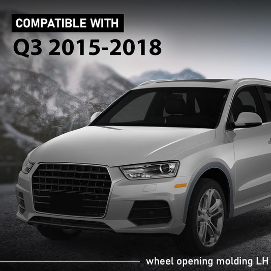 G-PLUS Front Left Fender Flare Wheel Opening Molding Arch Trim, Compatible with Audi Q3 2015-2018, Driver Side, AU0853717, 8U0853717CGRU