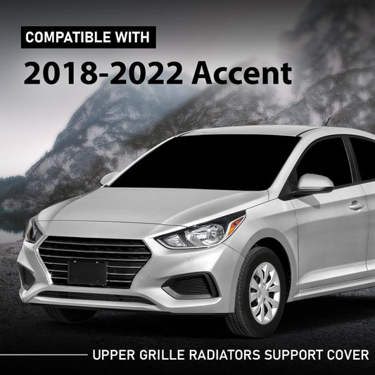 G-PLUS Upper Radiator Support Sight Shield Panel Cover Compatible with Hyundai Accent 2018-2022 Black