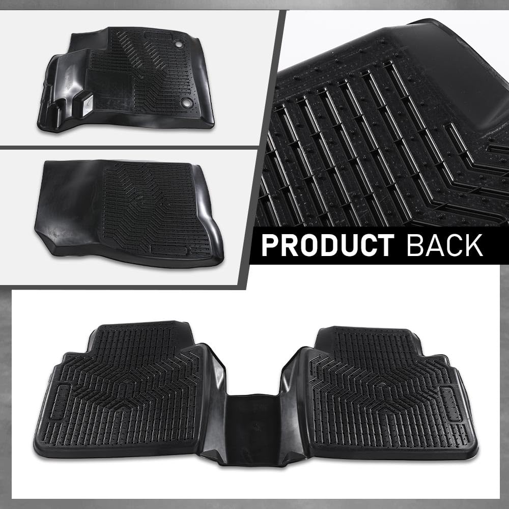 G-PLUS Floor Mats Compatible with Honda Accord 2023-2024 All Weather Full Cover Protection 1st & 2nd Row Liner TPE Car Floor Cargo Liners Accessories Black
