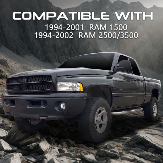 G-PLUS Fog Lights Lamp w/Bulbs Compatible with Dodge Ram 1500 1994-2001 Fit Ram 2500 3500 Pick Up Truck 1994-2002 55055181, CH2592109, 55055180, CH2593109 Clear Lens