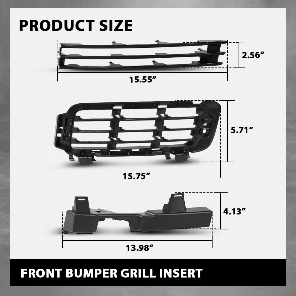 G-PLUS Front Bumper Grille Compatible with Range Rover 2013 2014 2015 2016 2017 Black Grill Insert LR046709