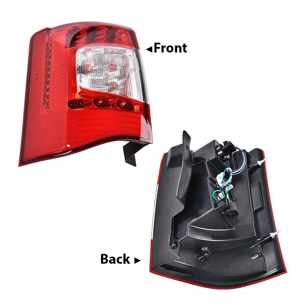 G-PLUS LED Rear Tail Lights Lamps Assembly Compatible with Chrysler Town & Country 2011-2016 Left Tail Lamp w/Bulbs CH2800198, CH2801198,Luces Traseras Brake Lamps
