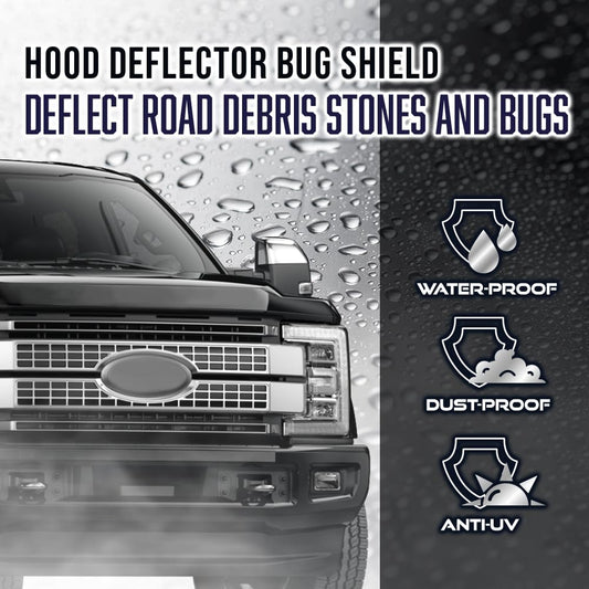 G-PLUS Hood Deflector Compatible with Ford F250 F350 F450 F550 Super Duty 2017 2018 2019, Bug Shield Guard Bonnet Protector, Black