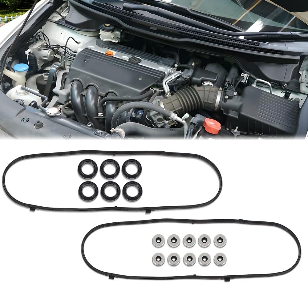 G-PLUS Valve Cover Gasket Set Fit 2003-2007 Honda Accord/2005-2009 Honda Odyssey/2005-2008 Honda Pilot/2003-2006 Acura MDX/2005-2008 Acura RL/2004-2008 Acura TL/2004-2007 Saturn Vue
